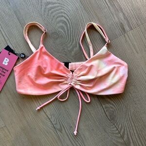 NEW NWT Blackbough Swim Women's Sophia Bikini Top Pink Lemonade Size Medium